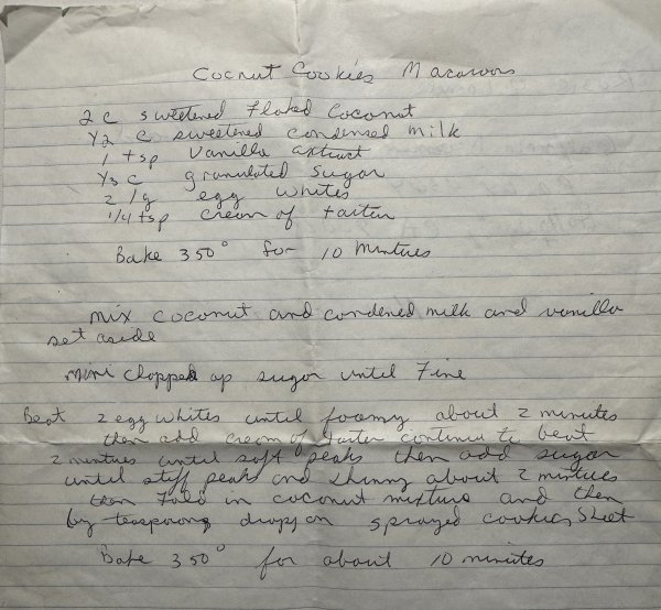 Coconut Macaroon Cookies