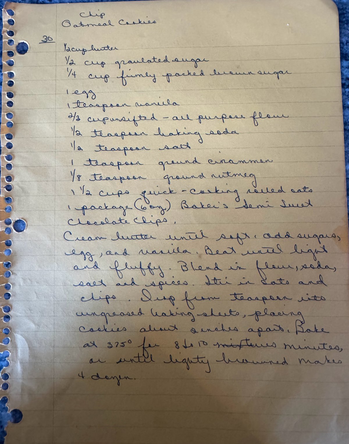 Chocolate Chip Oatmeal Cookies