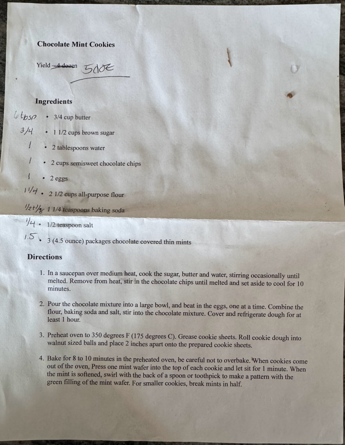 Chocolate Mint Cookies